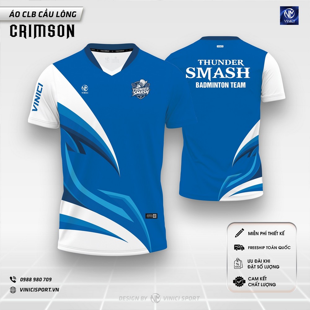 áo cầu lông crimson xanh bích