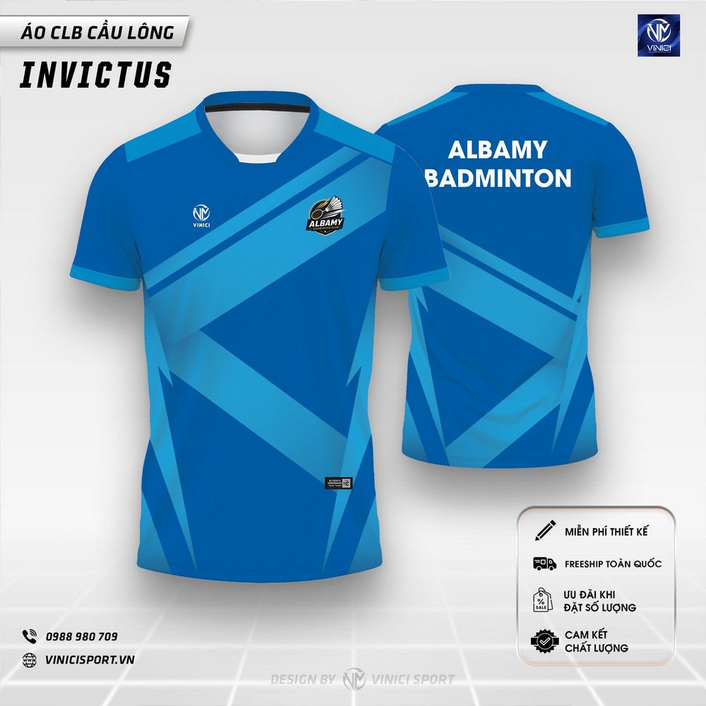 áo cầu lông invictus xanh bích hiện đại
